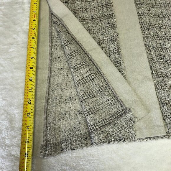 Tobi Extra Long Button Down Oatmeal w/Black Loose Knit Cardigan Size Small - Picture 12 of 13